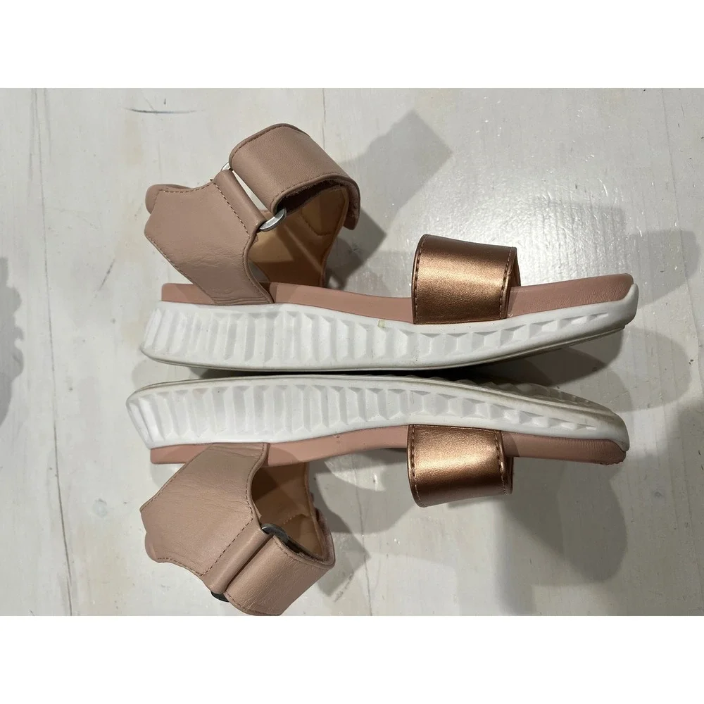 Fiesta Platform Sandals Rose Gold Straps‎ White Sole Women's Size 8M
